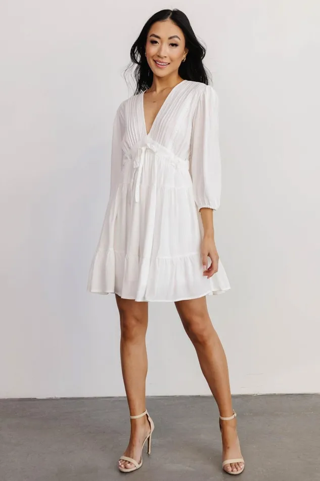 Women Bridal Baltic Born Amelia Boho Mini Dress Off White