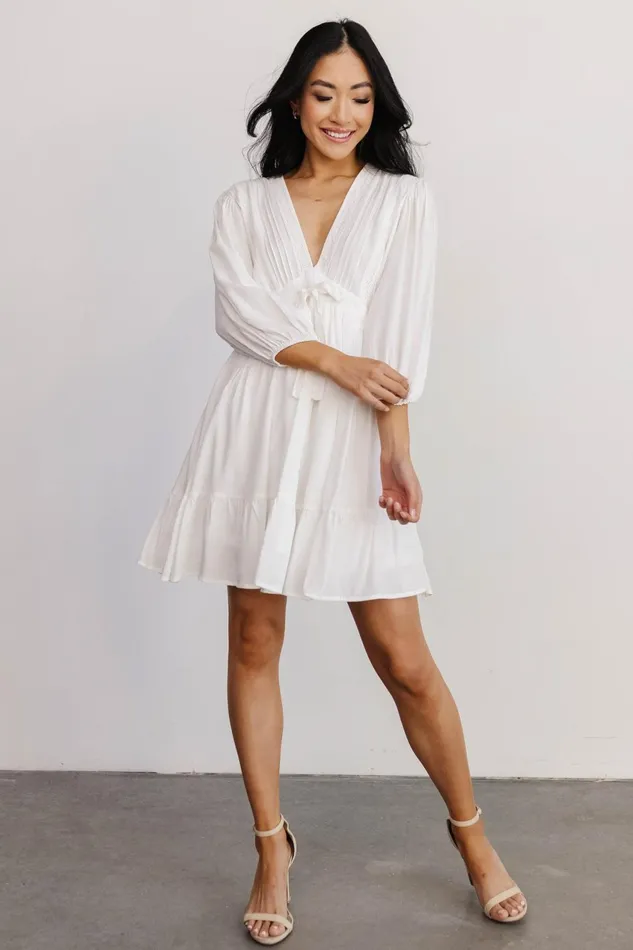 Women Bridal Baltic Born Amelia Boho Mini Dress Off White