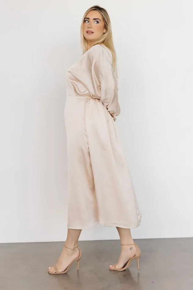 Women Bridal Baltic Born Balta Satin Midi Dress Champagne Women Bridal Baltic Born Balta Satin Midi Dress Champagne