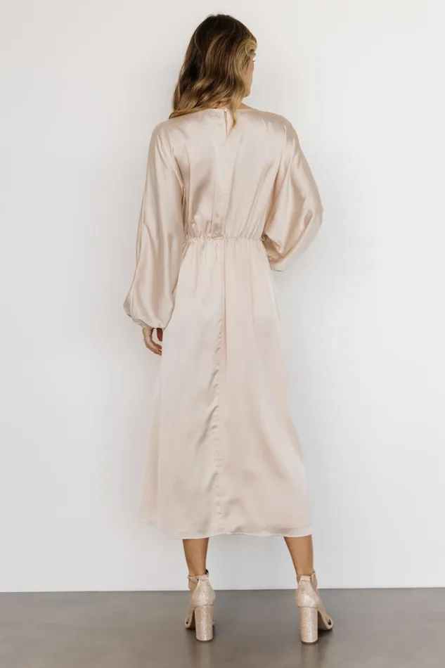 Women Bridal Baltic Born Balta Satin Midi Dress Champagne Women Bridal Baltic Born Balta Satin Midi Dress Champagne