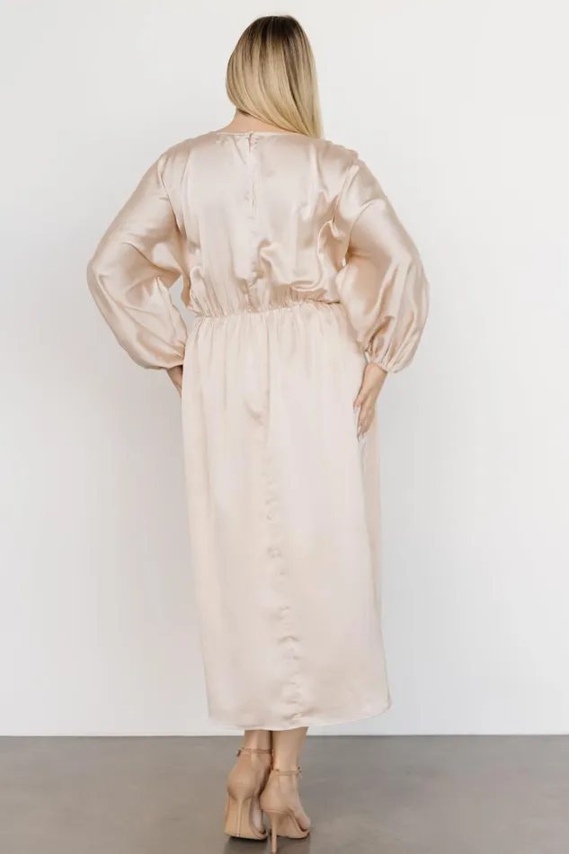 Women Bridal Baltic Born Balta Satin Midi Dress Champagne Women Bridal Baltic Born Balta Satin Midi Dress Champagne