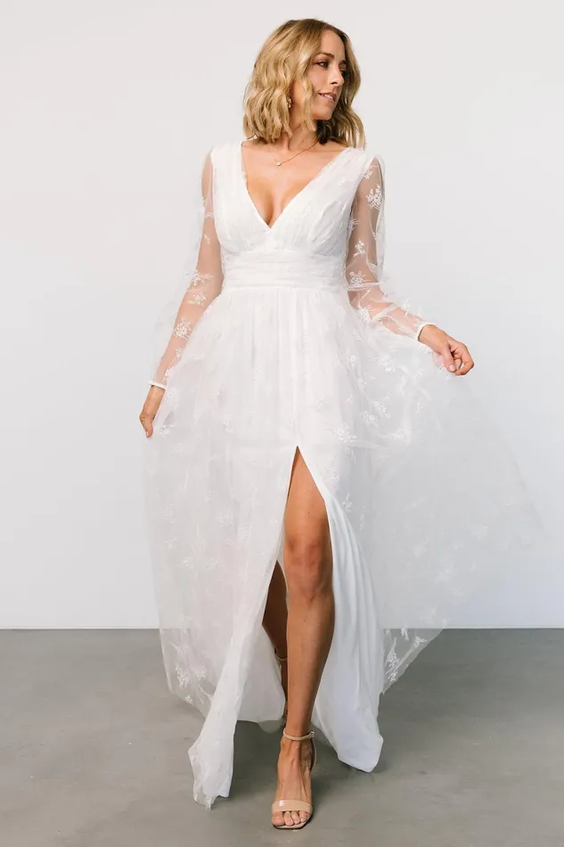 Women Bridal Baltic Born Isabelle Tulle Maxi Dress White