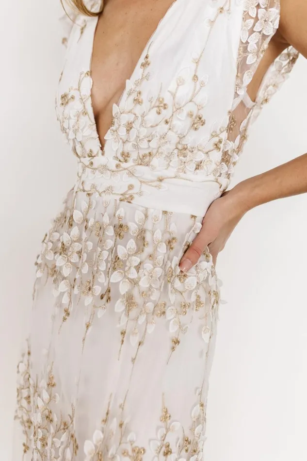 Women Bridal Baltic Born Jasmine Embossed Maxi Dress White Gold Women Bridal Baltic Born Jasmine Embossed Maxi Dress White Gold