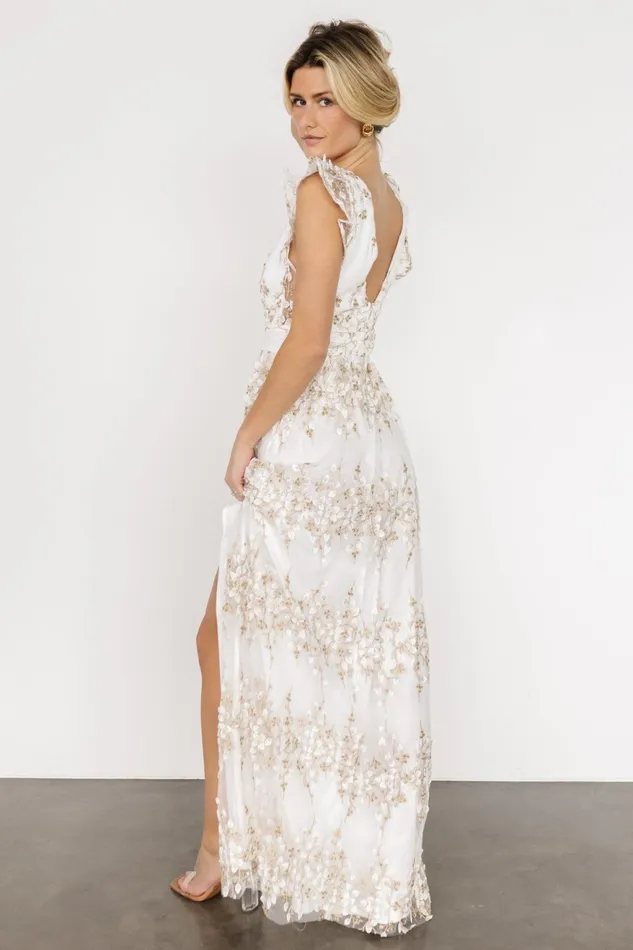 Women Bridal Baltic Born Jasmine Embossed Maxi Dress White Gold Women Bridal Baltic Born Jasmine Embossed Maxi Dress White Gold