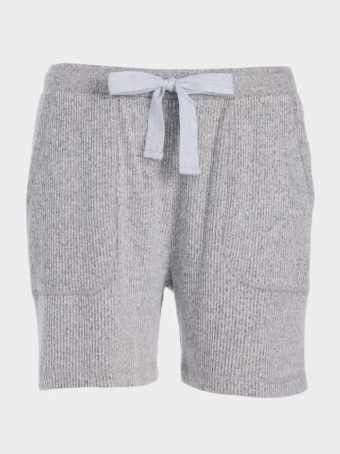 Women Brushed Rib Long Short Grey Marle Peter Alexander Lounge
