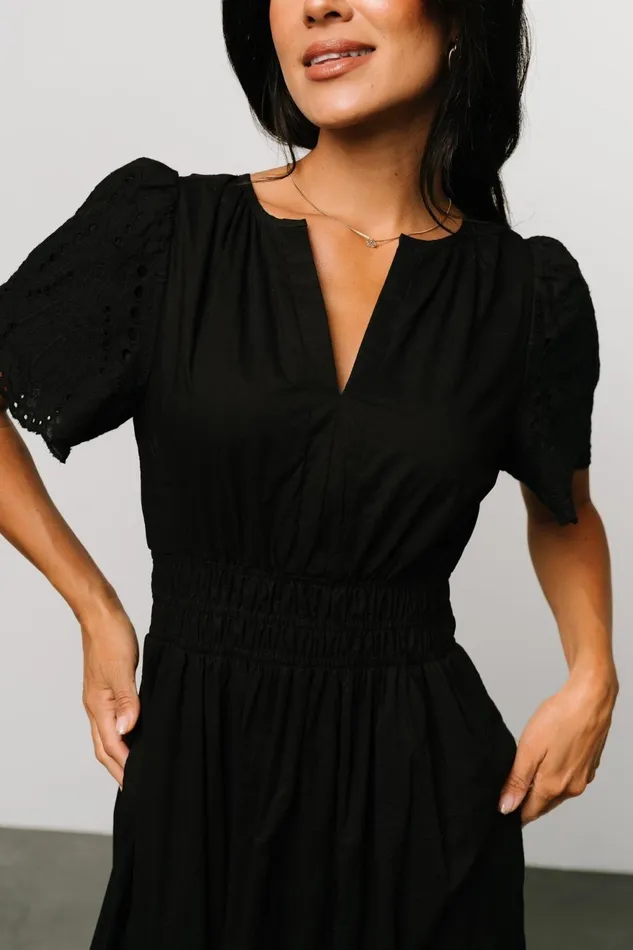 Women Bump Friendly Baltic Born Annette Eyelet Maxi Dress Black Women Bump Friendly Baltic Born Annette Eyelet Maxi Dress Black