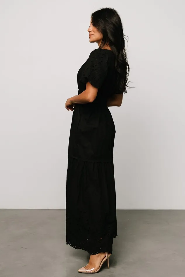 Women Bump Friendly Baltic Born Annette Eyelet Maxi Dress Black Women Bump Friendly Baltic Born Annette Eyelet Maxi Dress Black