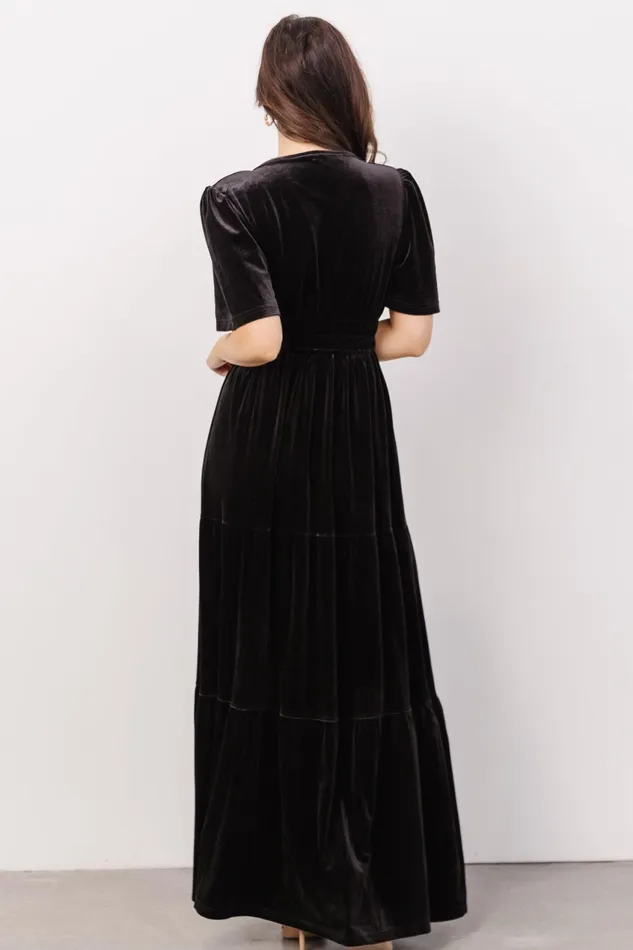 Women Bump Friendly Baltic Born Artemis Velvet Maxi Dress Black