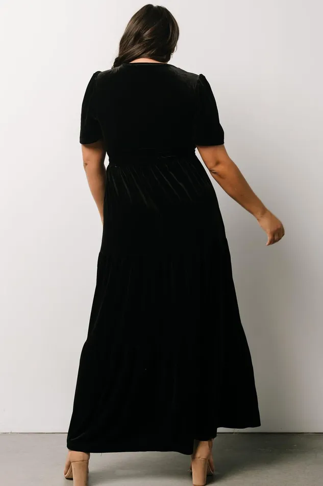Women Bump Friendly Baltic Born Artemis Velvet Maxi Dress Black