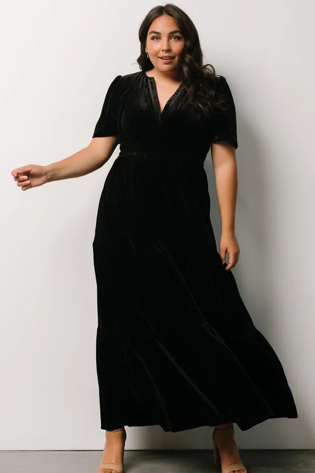 Women Bump Friendly Baltic Born Artemis Velvet Maxi Dress Black