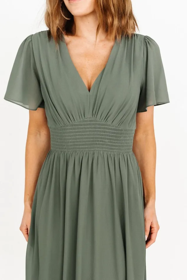Women Bump Friendly Baltic Born Birdie Maxi Dress Dark Sage
