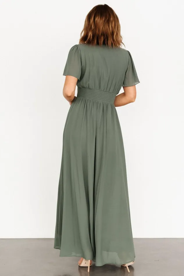 Women Bump Friendly Baltic Born Birdie Maxi Dress Dark Sage