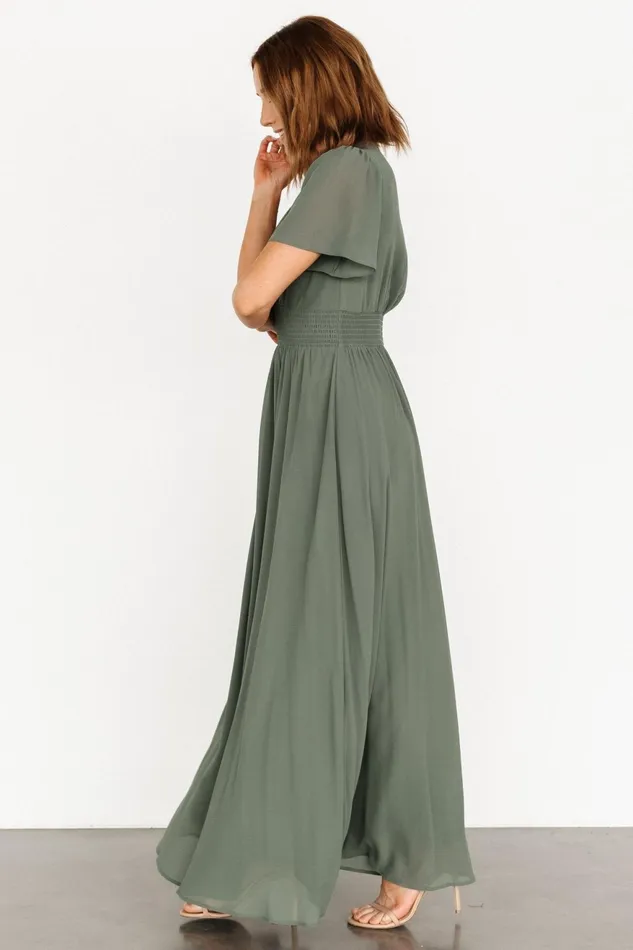 Women Bump Friendly Baltic Born Birdie Maxi Dress Dark Sage