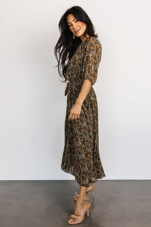 Women Bump Friendly Baltic Born Eileen Pleated Dress Midnight Garden Print Women Bump Friendly Baltic Born Eileen Pleated Dress Midnight Garden Print