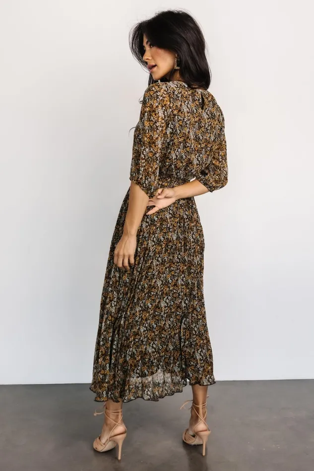 Women Bump Friendly Baltic Born Eileen Pleated Dress Midnight Garden Print Women Bump Friendly Baltic Born Eileen Pleated Dress Midnight Garden Print