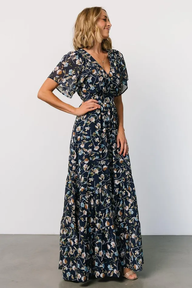 Women Bump Friendly Baltic Born Katherine Maxi Dress Dark Blue Floral Women Bump Friendly Baltic Born Katherine Maxi Dress Dark Blue Floral