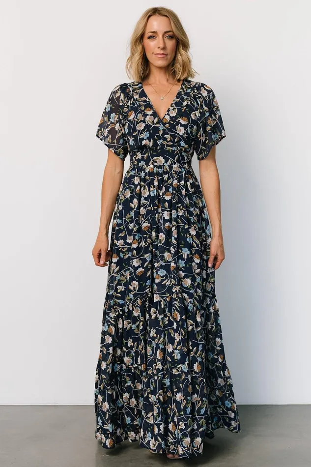Women Bump Friendly Baltic Born Katherine Maxi Dress Dark Blue Floral Women Bump Friendly Baltic Born Katherine Maxi Dress Dark Blue Floral