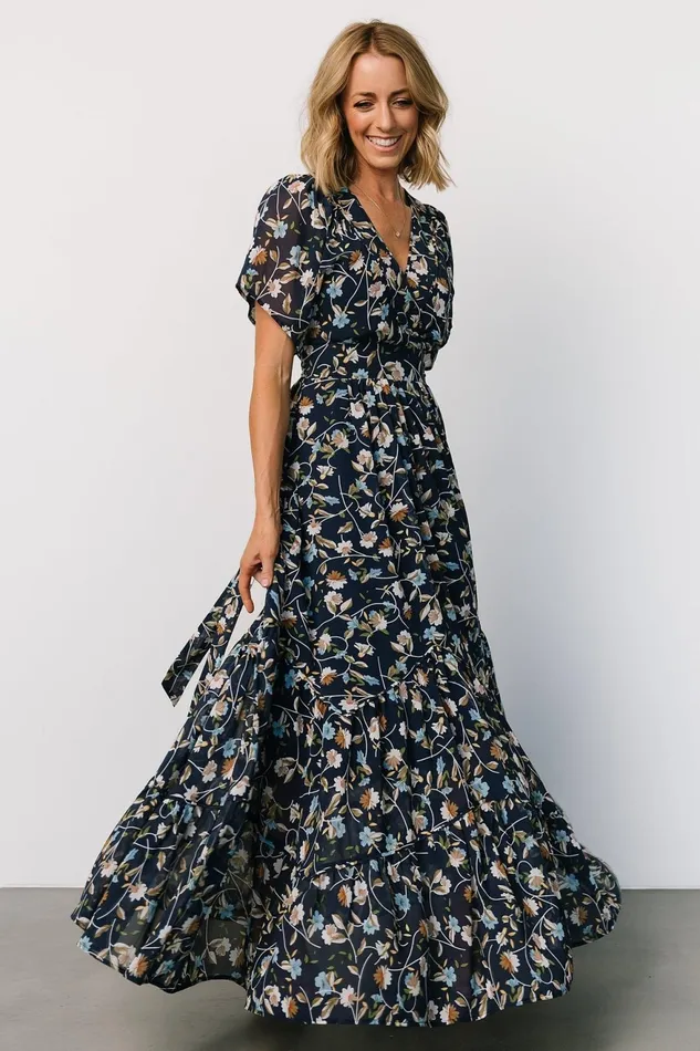 Women Bump Friendly Baltic Born Katherine Maxi Dress Dark Blue Floral Women Bump Friendly Baltic Born Katherine Maxi Dress Dark Blue Floral