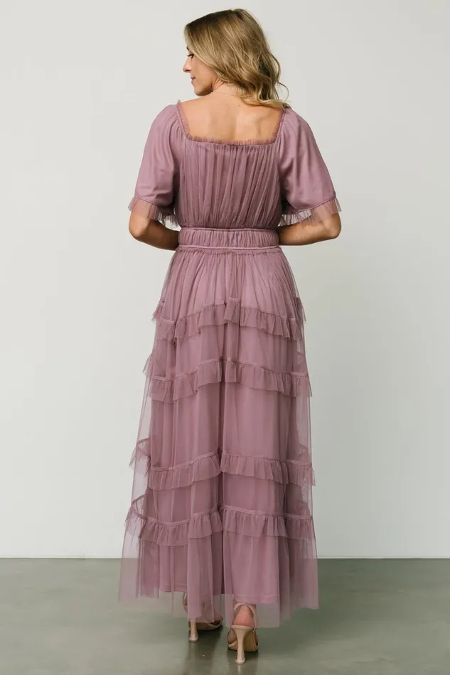Women Bump Friendly Baltic Born Magdalena Tulle Maxi Dress Dusty Orchid