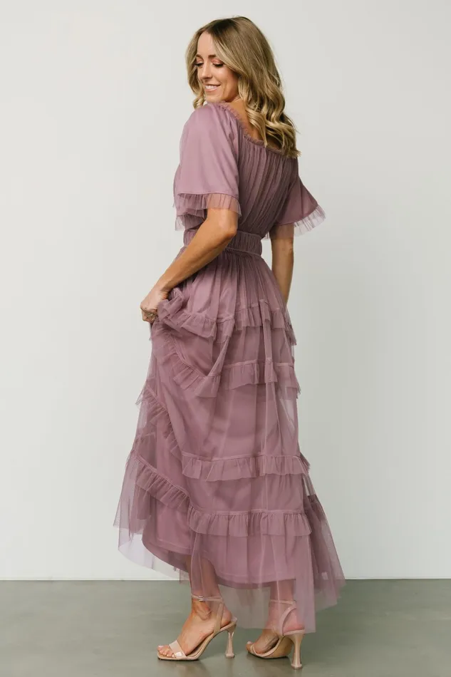 Women Bump Friendly Baltic Born Magdalena Tulle Maxi Dress Dusty Orchid