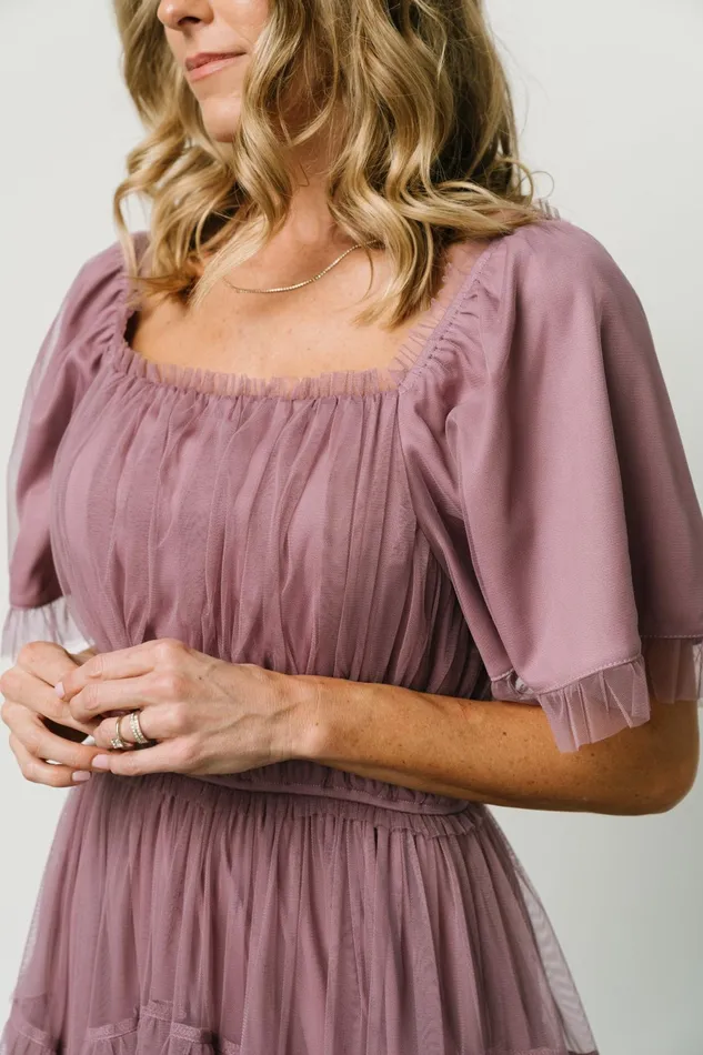 Women Bump Friendly Baltic Born Magdalena Tulle Maxi Dress Dusty Orchid