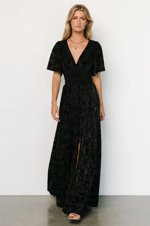 Women Bump Friendly Baltic Born Veronica Velvet Maxi Dress Black Women Bump Friendly Baltic Born Veronica Velvet Maxi Dress Black