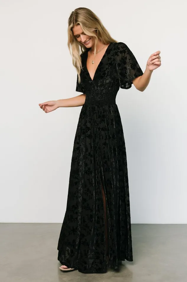 Women Bump Friendly Baltic Born Veronica Velvet Maxi Dress Black Women Bump Friendly Baltic Born Veronica Velvet Maxi Dress Black