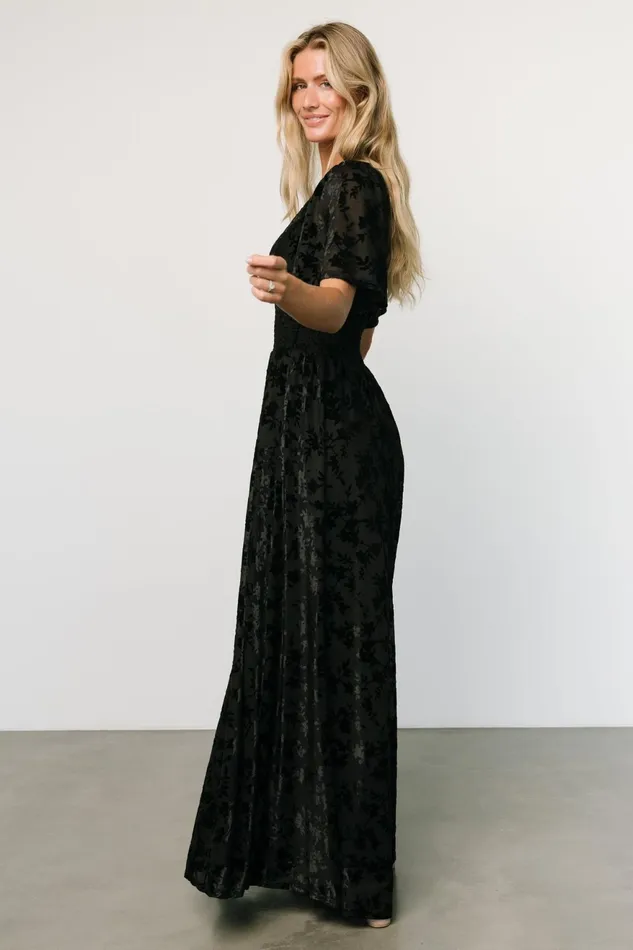 Women Bump Friendly Baltic Born Veronica Velvet Maxi Dress Black Women Bump Friendly Baltic Born Veronica Velvet Maxi Dress Black