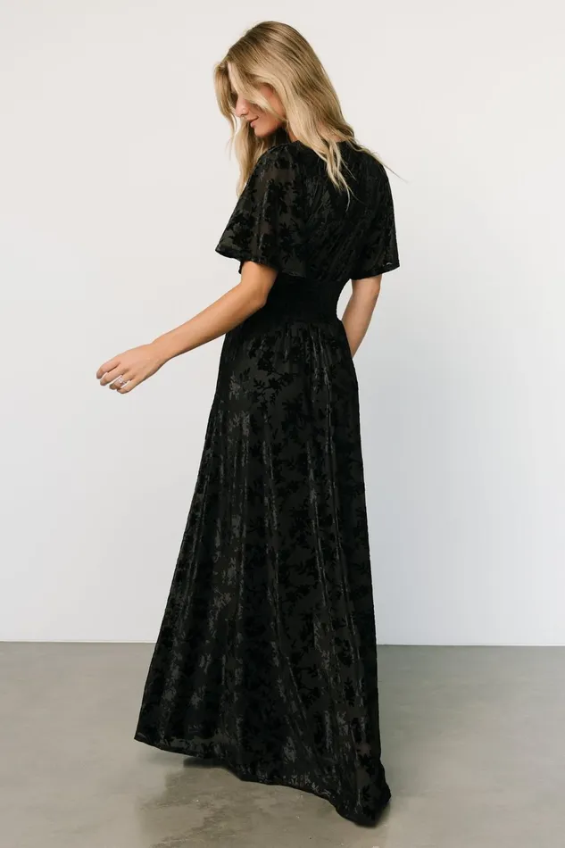 Women Bump Friendly Baltic Born Veronica Velvet Maxi Dress Black Women Bump Friendly Baltic Born Veronica Velvet Maxi Dress Black