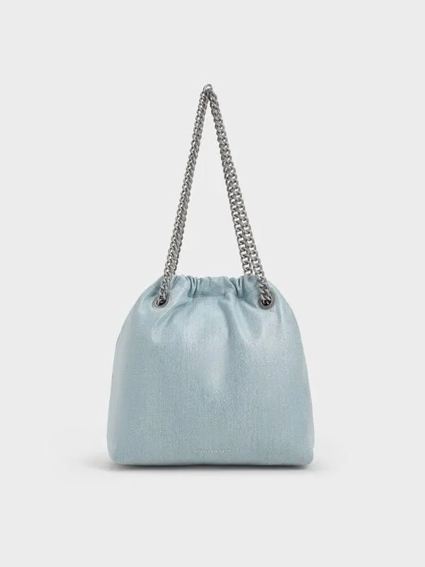 Women Caia Denim ChainHandle Tote Bag 8211 Denim Blue CHARLES and KEITH Slouchy Bags Women Caia Denim ChainHandle Tote Bag 8211 Denim Blue CHARLES and KEITH Slouchy Bags