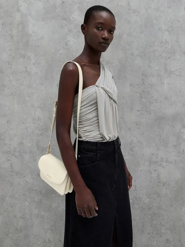 Women Caia Front Flap Shoulder Bag 8211 Cream CHARLES and KEITH Shoulder Bags