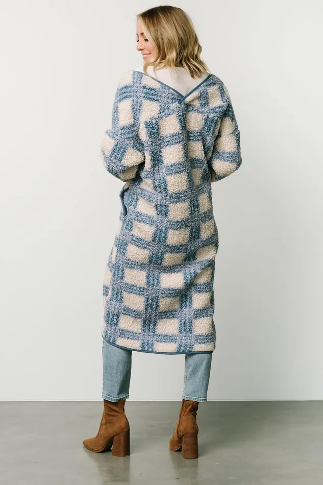 Women Cardigans Baltic Born Breckenridge Sherpa Long Cardigan Blue Plaid Women Cardigans Baltic Born Breckenridge Sherpa Long Cardigan Blue Plaid