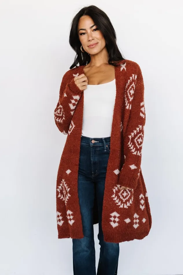 Women Cardigans Baltic Born Missoula Oversized Cardigan Rust Beige