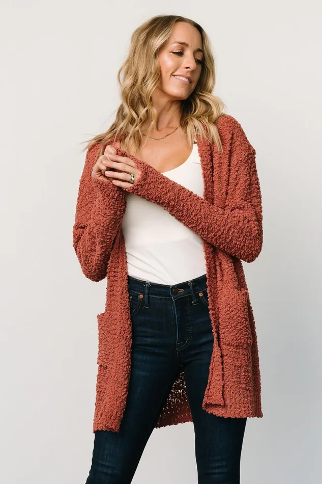 Women Cardigans Baltic Born Oxford Pocket Cardigan Rust Women Cardigans Baltic Born Oxford Pocket Cardigan Rust