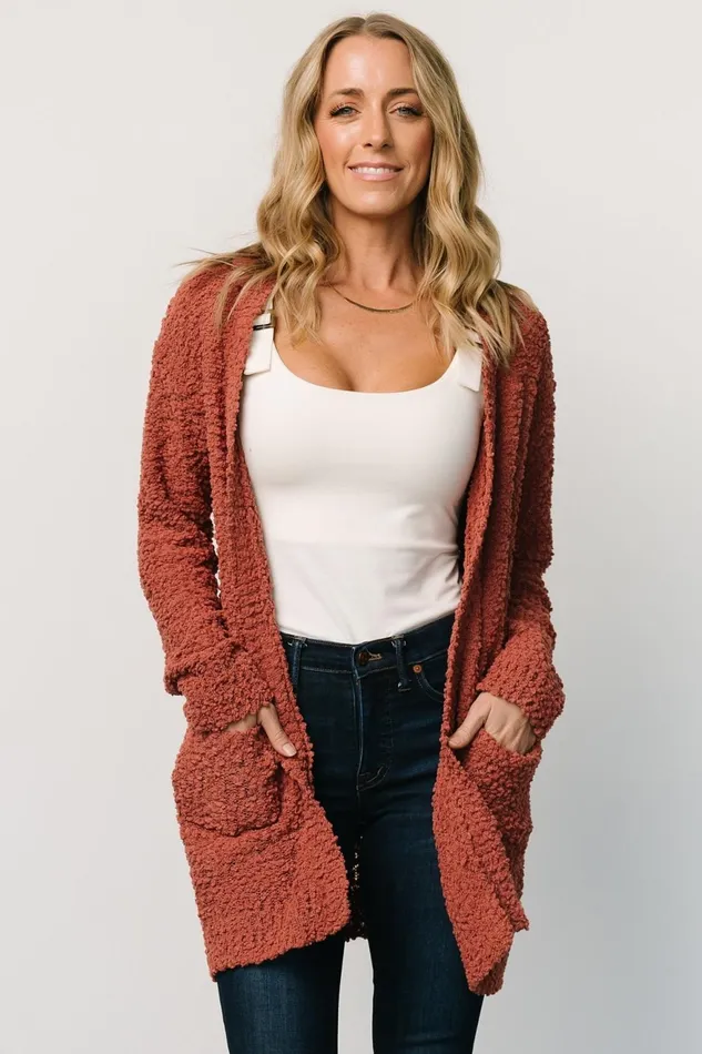Women Cardigans Baltic Born Oxford Pocket Cardigan Rust Women Cardigans Baltic Born Oxford Pocket Cardigan Rust