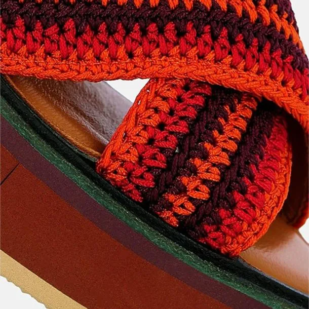 Women CARYA Crochet Red Clergerie Sandals