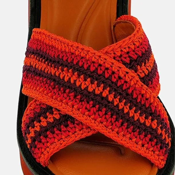 Women CARYA Crochet Red Clergerie Sandals