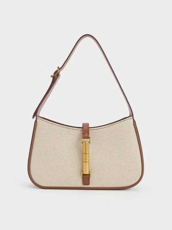 Women Cesia Canvas Metallic Accent Shoulder Bag 8211 Chocolate CHARLES and KEITH Shoulder Bags Women Cesia Canvas Metallic Accent Shoulder Bag 8211 Chocolate CHARLES and KEITH Shoulder Bags