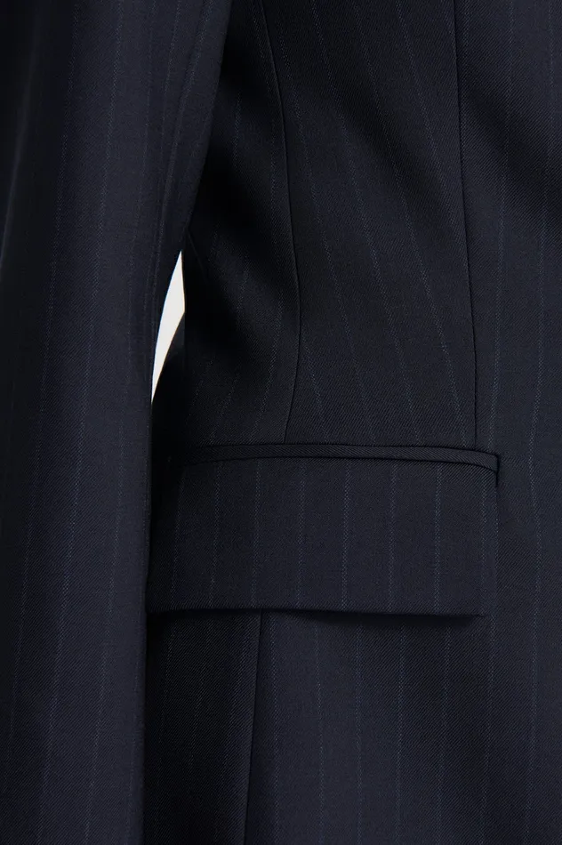 Women CHALK STRIPE TAILORED JACKET NAVY Jackets Scanlan Theodore Women CHALK STRIPE TAILORED JACKET NAVY Jackets Scanlan Theodore