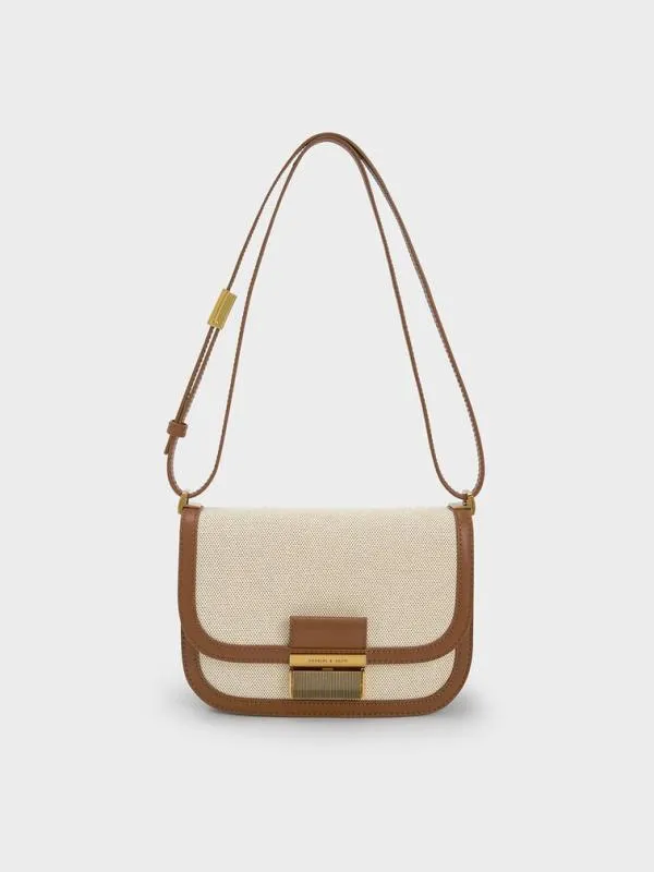Women Charlot Canvas Crossbody Bag 8211 Chocolate CHARLES and KEITH Crossbody Bags Women Charlot Canvas Crossbody Bag 8211 Chocolate CHARLES and KEITH Crossbody Bags