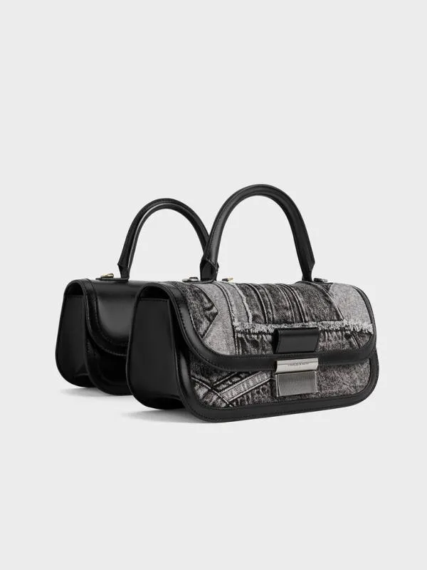 Women Charlot Elongated Top Handle Bag 8211 Black CHARLES and KEITH Top Handle Bags