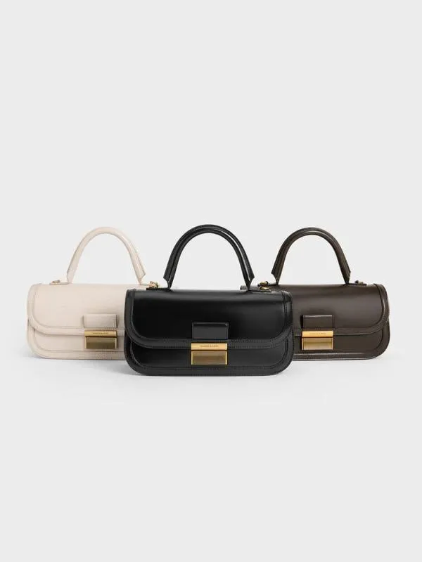 Women Charlot Elongated Top Handle Bag 8211 Black CHARLES and KEITH Top Handle Bags