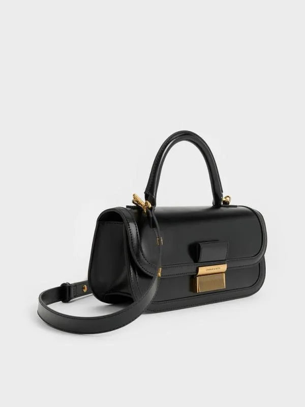Women Charlot Elongated Top Handle Bag 8211 Black CHARLES and KEITH Top Handle Bags