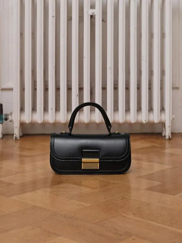 Women Charlot Elongated Top Handle Bag 8211 Black CHARLES and KEITH Top Handle Bags