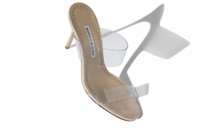 Women Clear ECO PVC Open Toe Mules Manolo Blahnik Mules