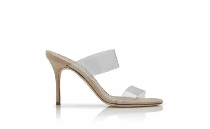 Women Clear ECO PVC Open Toe Mules Manolo Blahnik Mules