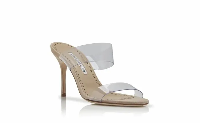Women Clear ECO PVC Open Toe Mules Manolo Blahnik Mules
