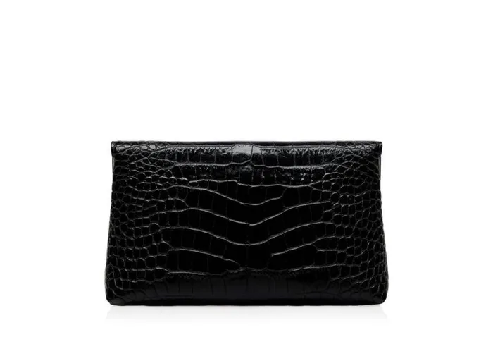 Women Clutches Tom Ford Shiny Stamped Crocodile Leather Natalia Mini Shoulder Bag Black Women Clutches Tom Ford Shiny Stamped Crocodile Leather Natalia Mini Shoulder Bag Black