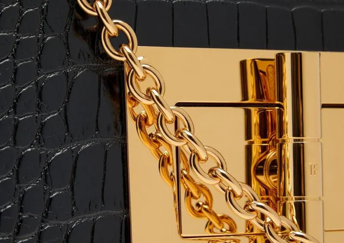 Women Clutches Tom Ford Shiny Stamped Crocodile Leather Natalia Mini Shoulder Bag Black Women Clutches Tom Ford Shiny Stamped Crocodile Leather Natalia Mini Shoulder Bag Black