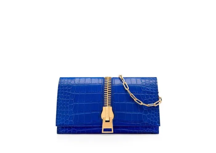 Women Clutches Tom Ford Stamped Croc Leather Jennifer Mini Bag On Chain